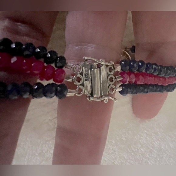 Very Rare Vintage Medusa Gold over Sterling Gemstone Beaded Italian Bracelet - Picture 5 of 6